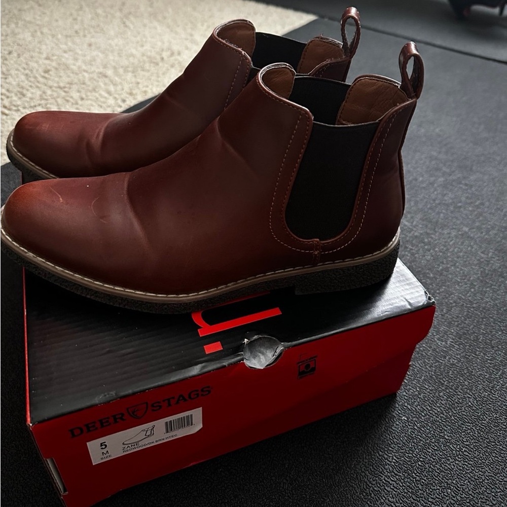 Deer Stags boys Dark Brown Ankle Boots
